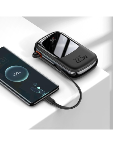 Maitinimo bankas su greitu įkrovimu 20000mAh 22,5W QC-PD-SCP-FCP USB-C kabelis juodas Maitinimo bankas su greitu įkrovimu 20000mAh 22,5W QC-PD-SCP-FCP USB-C kabelis juodas