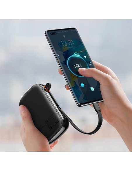 Maitinimo bankas su greitu įkrovimu 20000mAh 22,5W QC-PD-SCP-FCP USB-C kabelis juodas Maitinimo bankas su greitu įkrovimu 20000mAh 22,5W QC-PD-SCP-FCP USB-C kabelis juodas