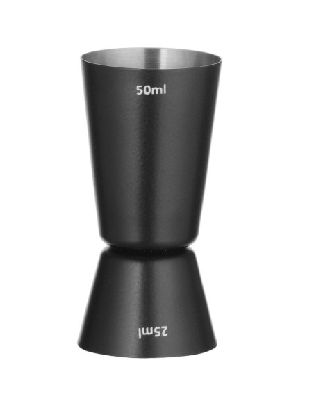 Dvipusis batonėlio matas kokteiliams 25 ml 50 ml - juodas