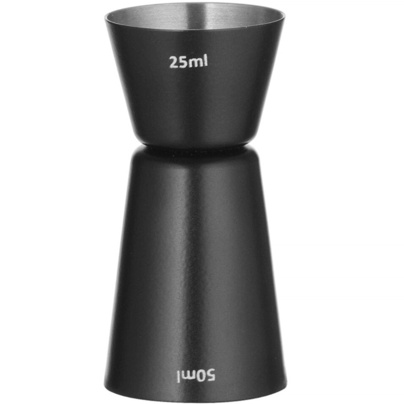 Dvipusis batonėlio matas kokteiliams 25 ml 50 ml - juodas