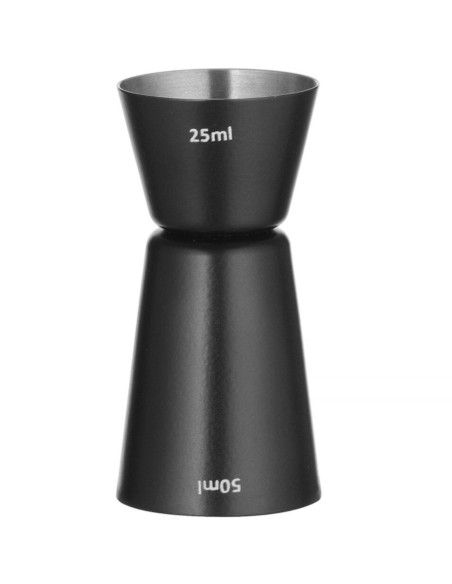 Dvipusis batonėlio matas kokteiliams 25 ml 50 ml - juodas