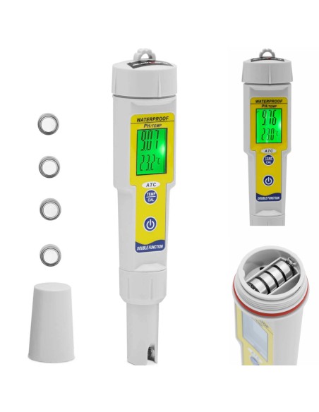 Rūgščių matuoklis pH matuoklis su LCD termometru 0-14 pH 0-50 C Rūgščių matuoklis pH matuoklis su LCD termometru 0-14 pH 0-50 C