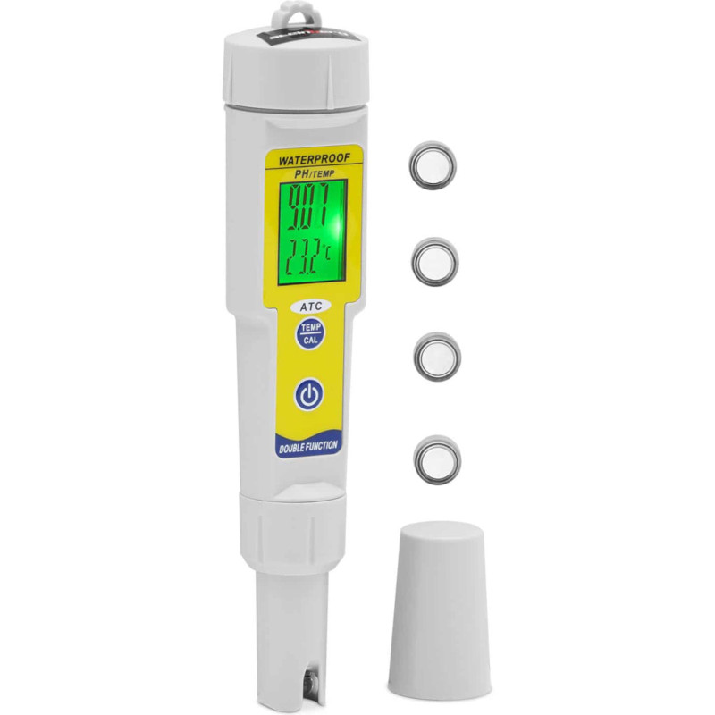 Rūgščių matuoklis pH matuoklis su LCD termometru 0-14 pH 0-50 C