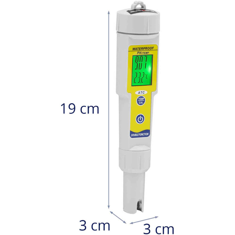 Rūgščių matuoklis pH matuoklis su LCD termometru 0-14 pH 0-50 C