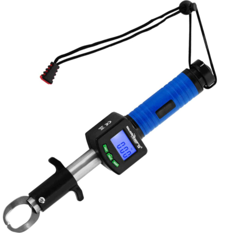 Žvejybos svarstyklės žuvims su griebtuvu, termometru ir 1 m matmenimis iki 25 kg LCD
