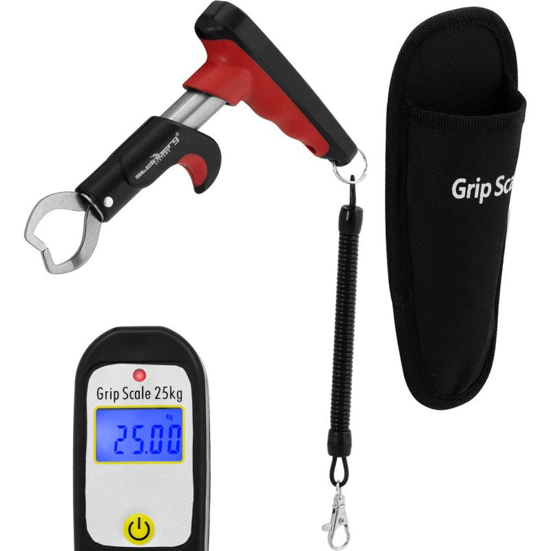 Žvejybos svarstyklės žuvims su griebtuvu iki 25 kg LCD Žvejybos svarstyklės žuvims su griebtuvu iki 25 kg LCD