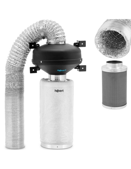 Ventiliacijos komplektas ventiliatoriaus anglies filtras 40 cm vėdinimo vamzdžio sk. 102 mm 10 m Ventiliacijos komplektas ventiliatoriaus anglies filtras 40 cm vėdinimo vamzdžio sk. 102 mm 10 m