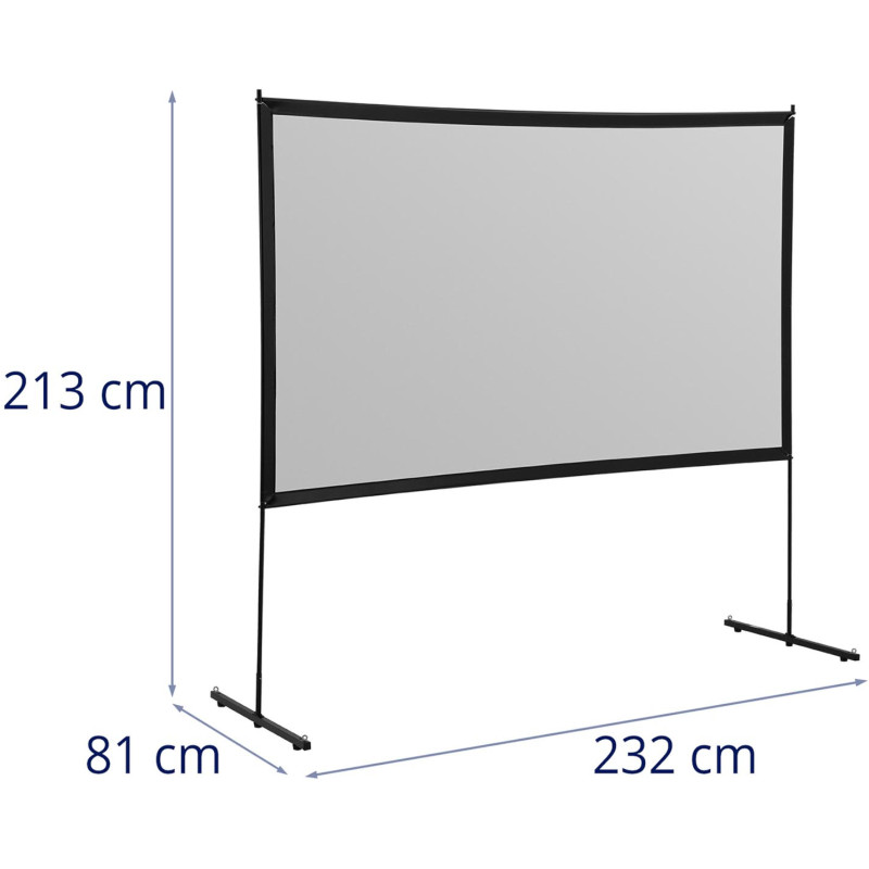 Nešiojamas grindų projekcinis ekranas 100 colių 221,2 x 124,5 cm 16:9