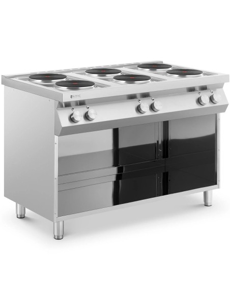 Atskirai pastatoma 6 degiklių elektrinė viryklė su spintele 15600 W 400 V Atskirai pastatoma 6 degiklių elektrinė viryklė su spintele 15600 W 400 V