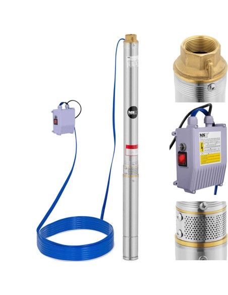 Povandeninis siurblys giluminiam gręžiniui STAL 750 W 3800 l/h iki 60 m Povandeninis siurblys giluminiam gręžiniui STAL 750 W 3800 l/h iki 60 m
