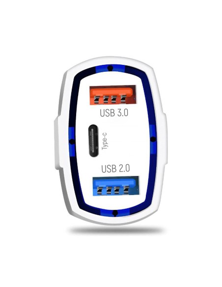 Automobilinis pakrovėjas 2xUSB ir USB C juodas