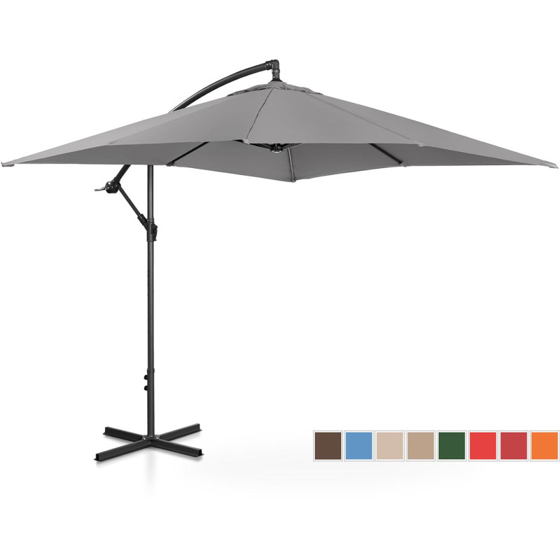 Kvadratinis konsolinis skėtis 250 x 250 cm tamsiai pilkas