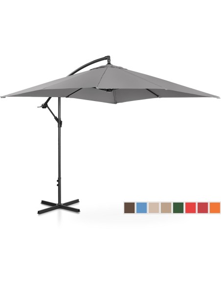 Kvadratinis konsolinis skėtis 250 x 250 cm tamsiai pilkas Kvadratinis konsolinis skėtis 250 x 250 cm tamsiai pilkas
