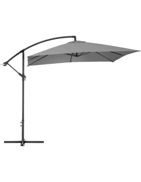 Kvadratinis konsolinis skėtis 250 x 250 cm tamsiai pilkas Kvadratinis konsolinis skėtis 250 x 250 cm tamsiai pilkas