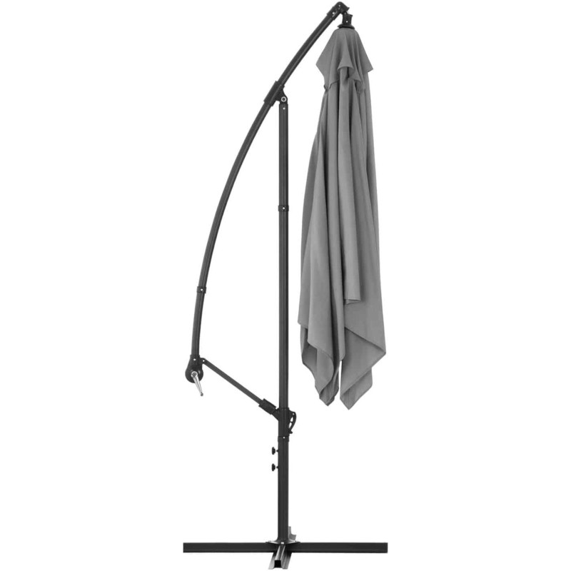 Kvadratinis konsolinis skėtis 250 x 250 cm tamsiai pilkas