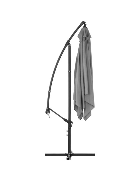 Kvadratinis konsolinis skėtis 250 x 250 cm tamsiai pilkas Kvadratinis konsolinis skėtis 250 x 250 cm tamsiai pilkas