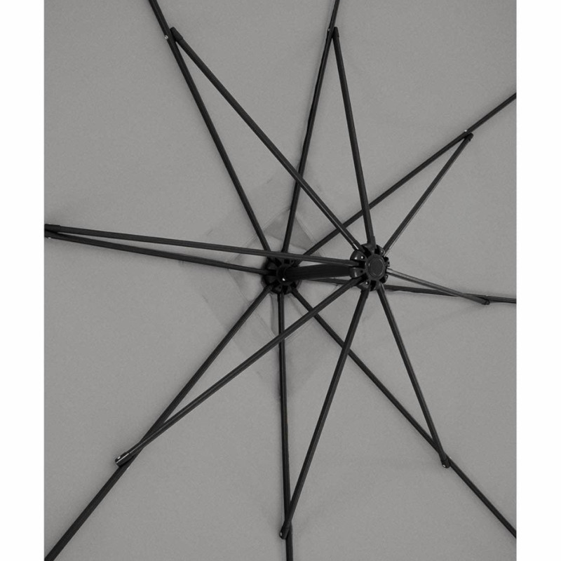 Kvadratinis konsolinis skėtis 250 x 250 cm tamsiai pilkas