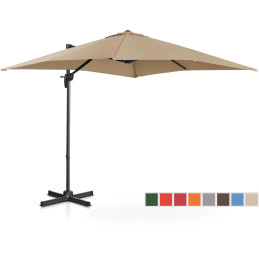 Šoninis sodo skėtis ant kvadratinio stulpo 250 x 250 cm pilkai rudas