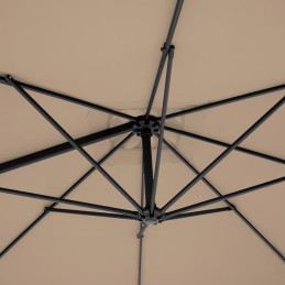 Šoninis sodo skėtis ant kvadratinio stulpo 250 x 250 cm pilkai rudas