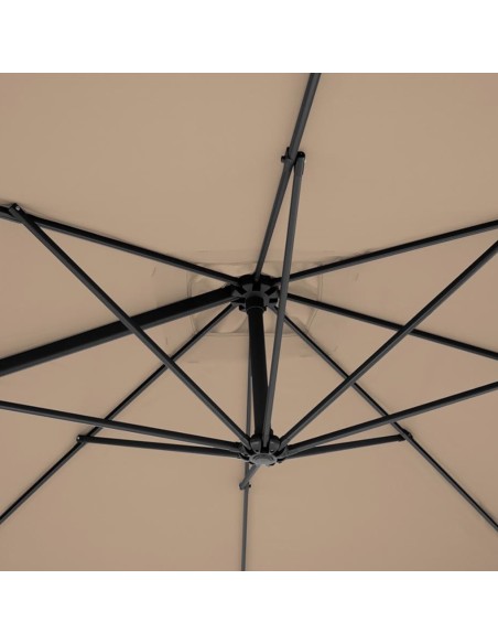 Šoninis sodo skėtis ant kvadratinio stulpo 250 x 250 cm pilkai rudas Šoninis sodo skėtis ant kvadratinio stulpo 250 x 250 cm pilkai rudas