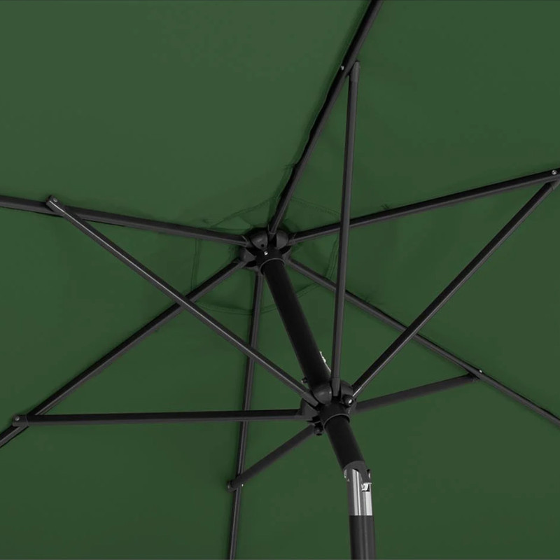 Sodo skėtis apvalus didelis pakreiptas su švaistiklio sk. 300 cm žalia