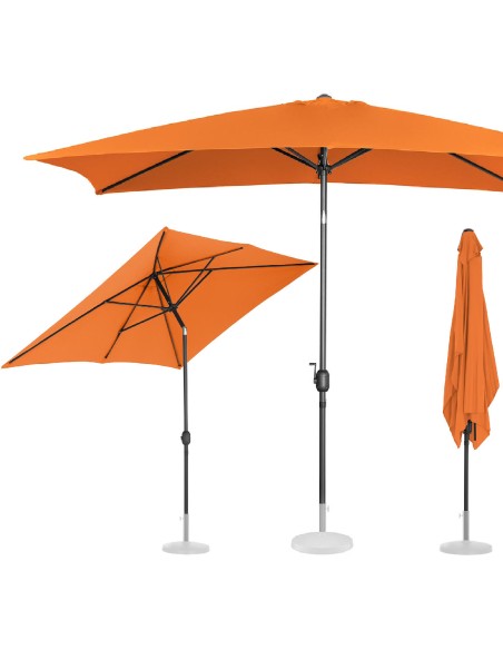 Stačiakampis sulankstomas skėtis su švaistikliu 200 x 300 cm oranžinės spalvos Stačiakampis sulankstomas skėtis su švaistikliu 200 x 300 cm oranžinės spalvos