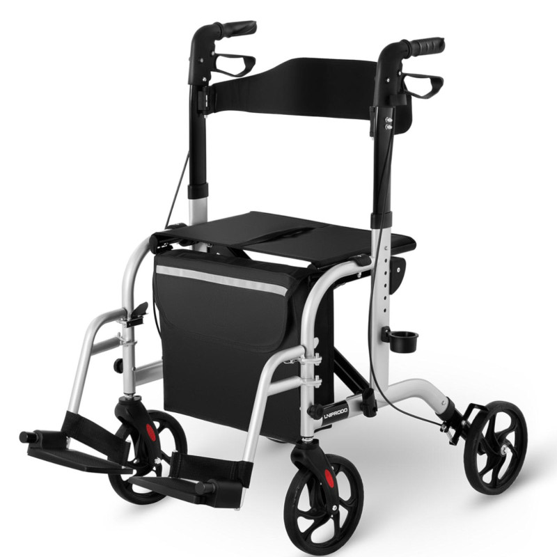 Reabilitacinė vaikštynė 2 viename su vežimėlio funkcija, sulankstoma su krepšiu iki 136 kg