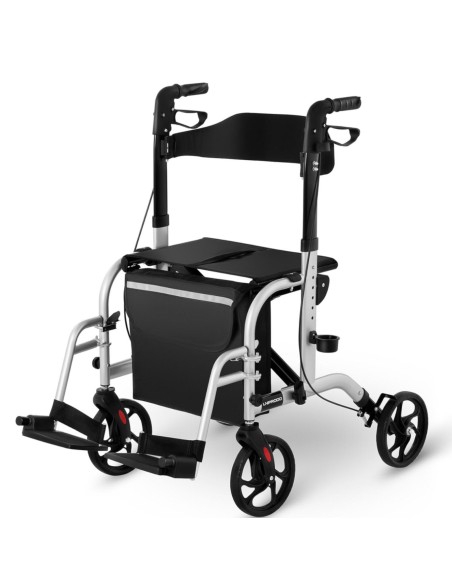 Reabilitacinė vaikštynė 2 viename su vežimėlio funkcija, sulankstoma su krepšiu iki 136 kg