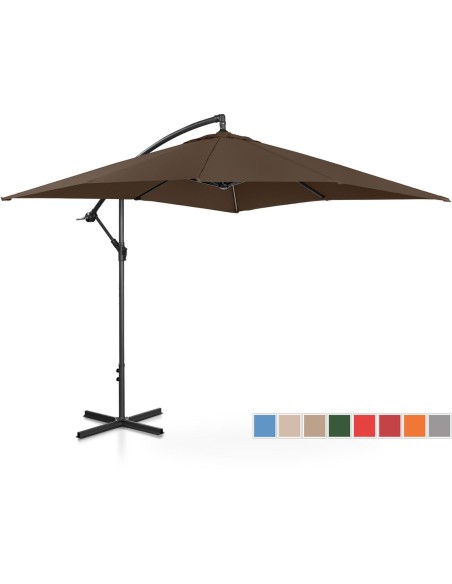 Kvadratinis konsolinis skėtis 250 x 250 cm rudas Kvadratinis konsolinis skėtis 250 x 250 cm rudas