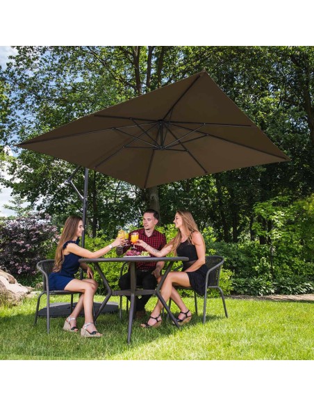 Kvadratinis konsolinis skėtis 250 x 250 cm rudas Kvadratinis konsolinis skėtis 250 x 250 cm rudas