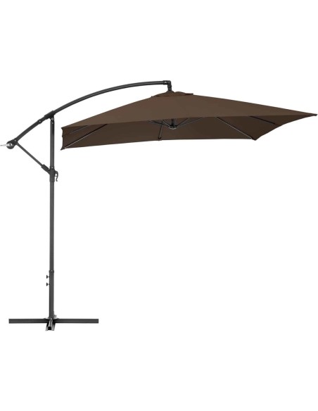 Kvadratinis konsolinis skėtis 250 x 250 cm rudas Kvadratinis konsolinis skėtis 250 x 250 cm rudas