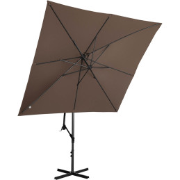 Kvadratinis konsolinis skėtis 250 x 250 cm rudas