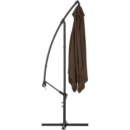 Kvadratinis konsolinis skėtis 250 x 250 cm rudas