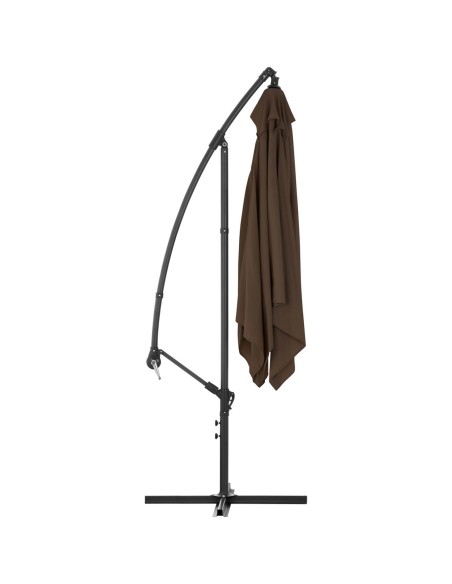 Kvadratinis konsolinis skėtis 250 x 250 cm rudas Kvadratinis konsolinis skėtis 250 x 250 cm rudas