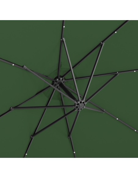 Sodo skėtis ant rankos, apvalus pakreipiamas su LED apšvietimu, sk. 300 cm žalia Sodo skėtis ant rankos, apvalus pakreipiamas su LED apšvietimu, sk. 300 cm žalia