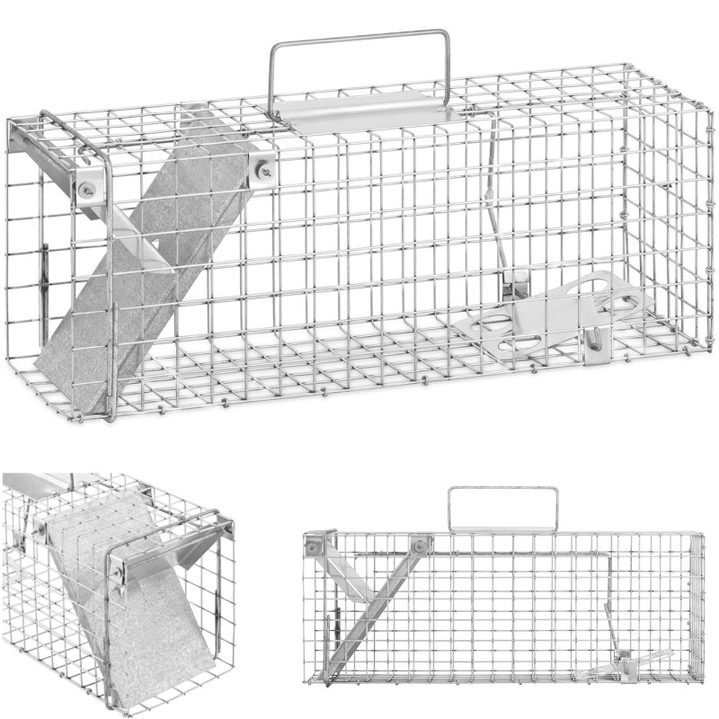 Gyvi spąstai kiaunėlėms žiurkėms lapėms 48,5 x 15,5 x 19 cm tinklelis 25 x 25 mm