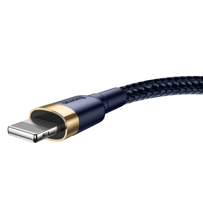Patvarus nailoninis laidas USB laidas Iphone Lightning QC3.0 1.5A 2M mėlynas