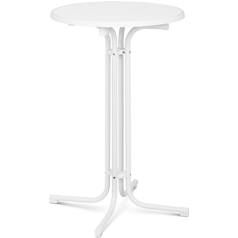 Baro stalas apvalus aukštas sulankstomas stalas, sk. 70 cm A 110 cm balta
