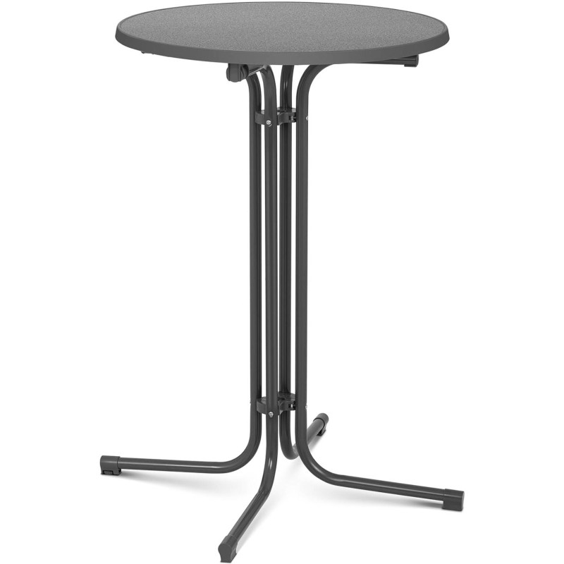 Baro stalas apvalus aukštas sulankstomas stalas, sk. 70 cm A 110 cm pilka