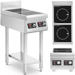 Atskirai pastatoma 2 degiklių indukcinė viryklė 400 V 2 x 3500 W
