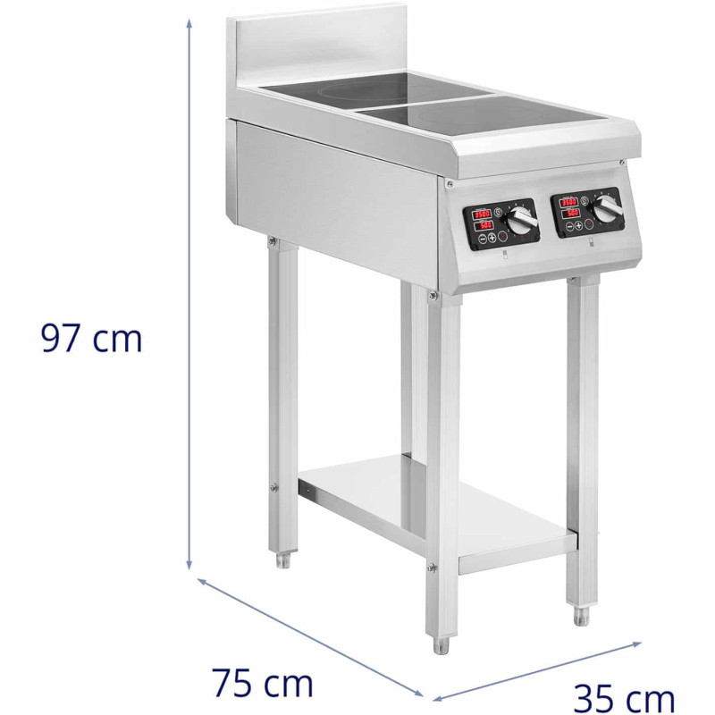 Atskirai pastatoma 2 degiklių indukcinė viryklė 400 V 2 x 3500 W