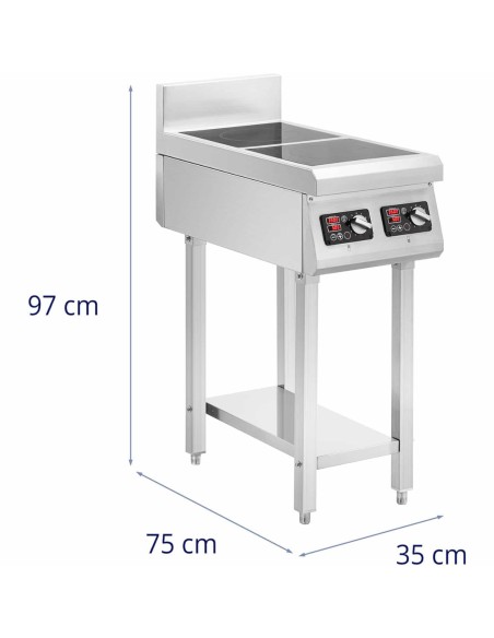 Atskirai pastatoma 2 degiklių indukcinė viryklė 400 V 2 x 3500 W Atskirai pastatoma 2 degiklių indukcinė viryklė 400 V 2 x 3500 W