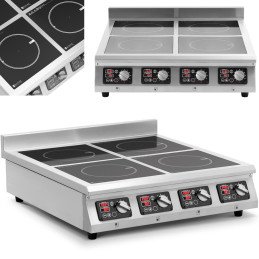 Indukcinė viryklė 4 degiklių reguliuojamas laikmatis 400 V 4 x 3500 W