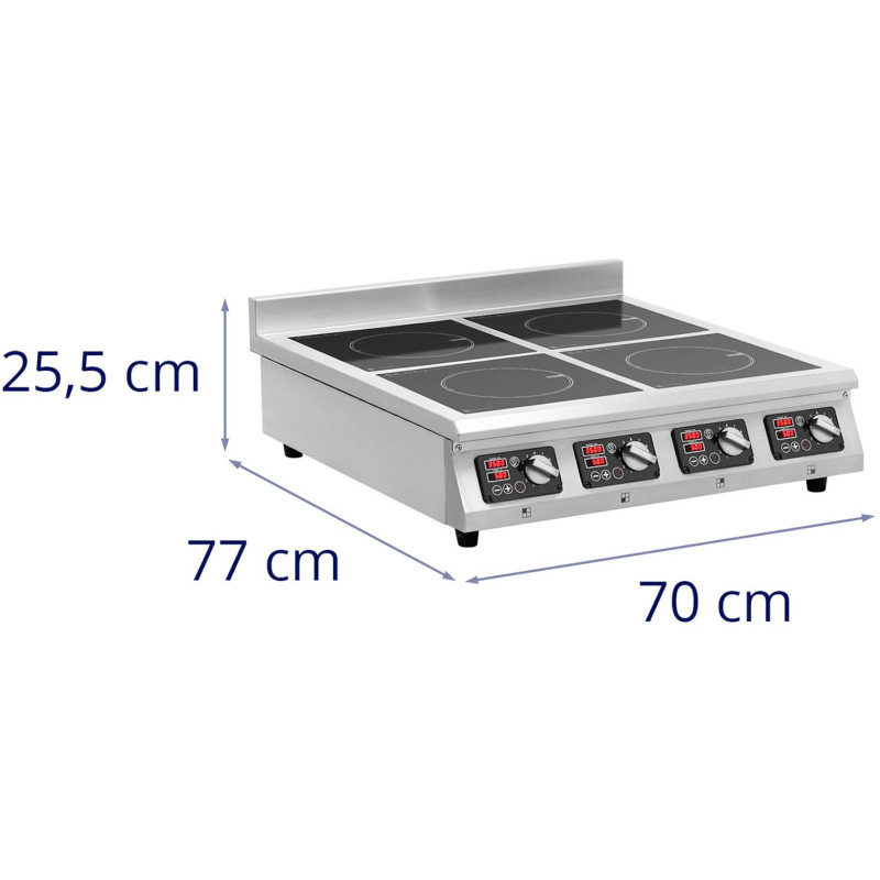 Indukcinė viryklė 4 degiklių reguliuojamas laikmatis 400 V 4 x 3500 W