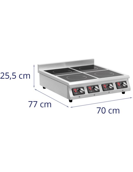 Indukcinė viryklė 4 degiklių reguliuojamas laikmatis 400 V 4 x 3500 W Indukcinė viryklė 4 degiklių reguliuojamas laikmatis 400 V 4 x 3500 W