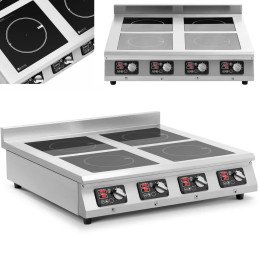 Indukcinė viryklė 4 degiklių stalviršio laikmatis 400 V 4 x 3500 W