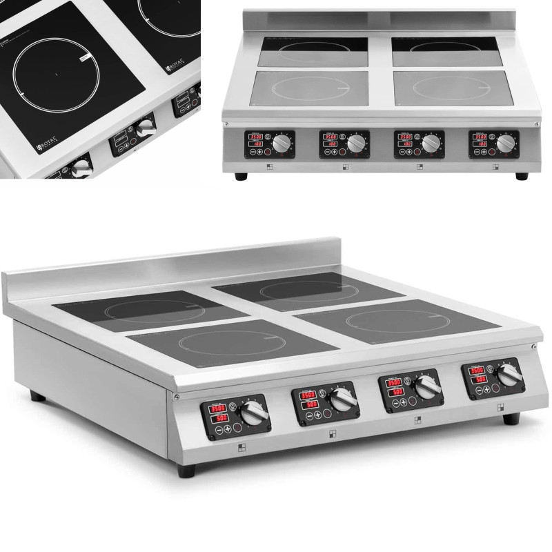 Indukcinė viryklė 4 degiklių stalviršio laikmatis 400 V 4 x 3500 W