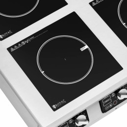Indukcinė viryklė 4 degiklių stalviršio laikmatis 400 V 4 x 3500 W