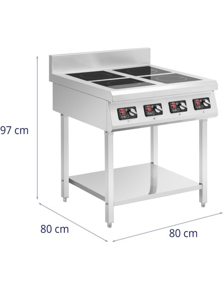 4 degiklių atviro pagrindo indukcinė viryklė 400 V 4 x 3500 W 4 degiklių atviro pagrindo indukcinė viryklė 400 V 4 x 3500 W