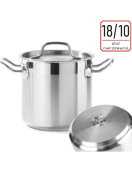 Aukštas puodas Profi Line su dangčiu Sumuštinis dugnas 16 l sk. 280 x 260 h – Hendi 832509